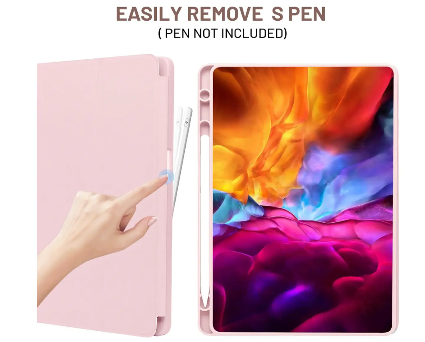 Funda Con Ranura Smartcover Para Samsung A11 8.7 2025 Rosado 2