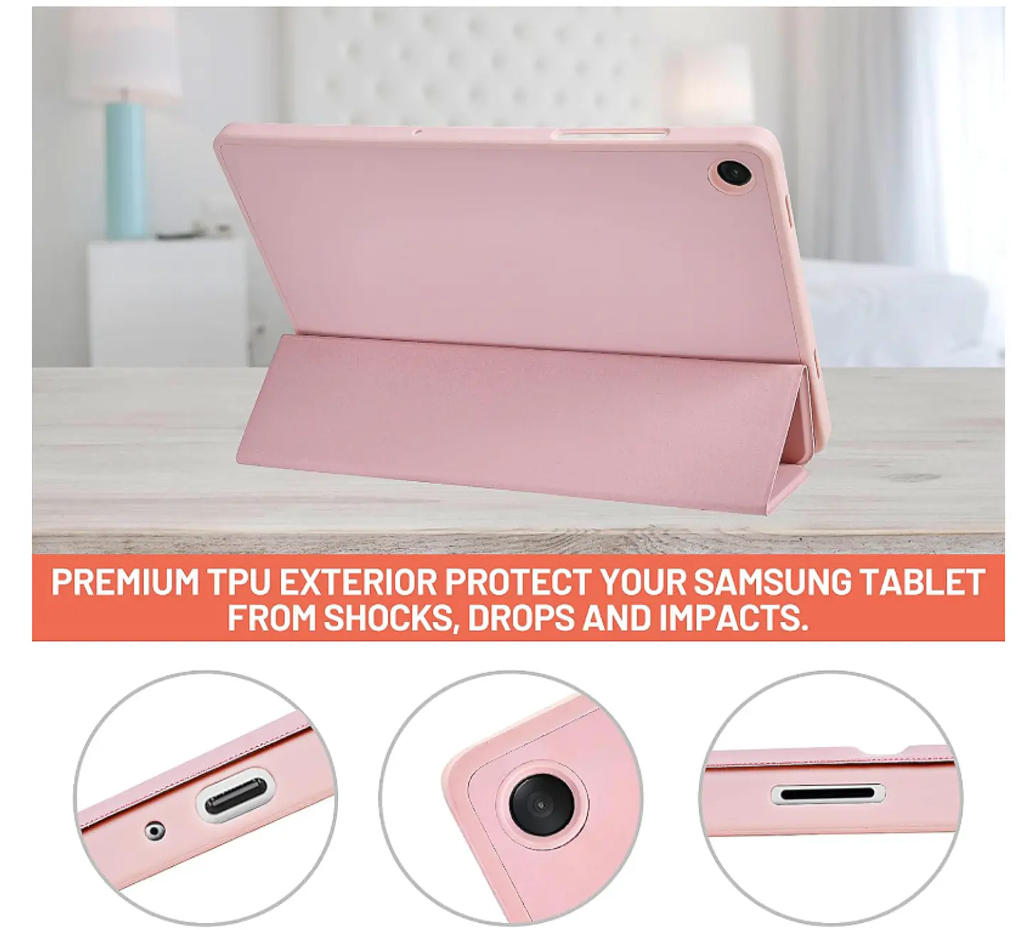 Funda Con Ranura Smartcover Para Samsung A11 8.7 2025 Rosado 5