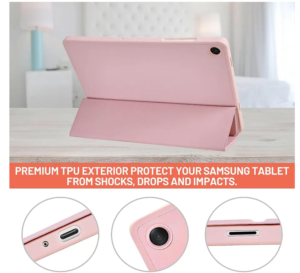 Funda Con Ranura Smartcover Para Samsung A11 8.7 2025 Rosado 5