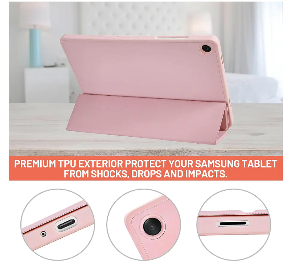 Funda Con Ranura Smartcover Para Tablet Samsung A11+ Rosa 5
