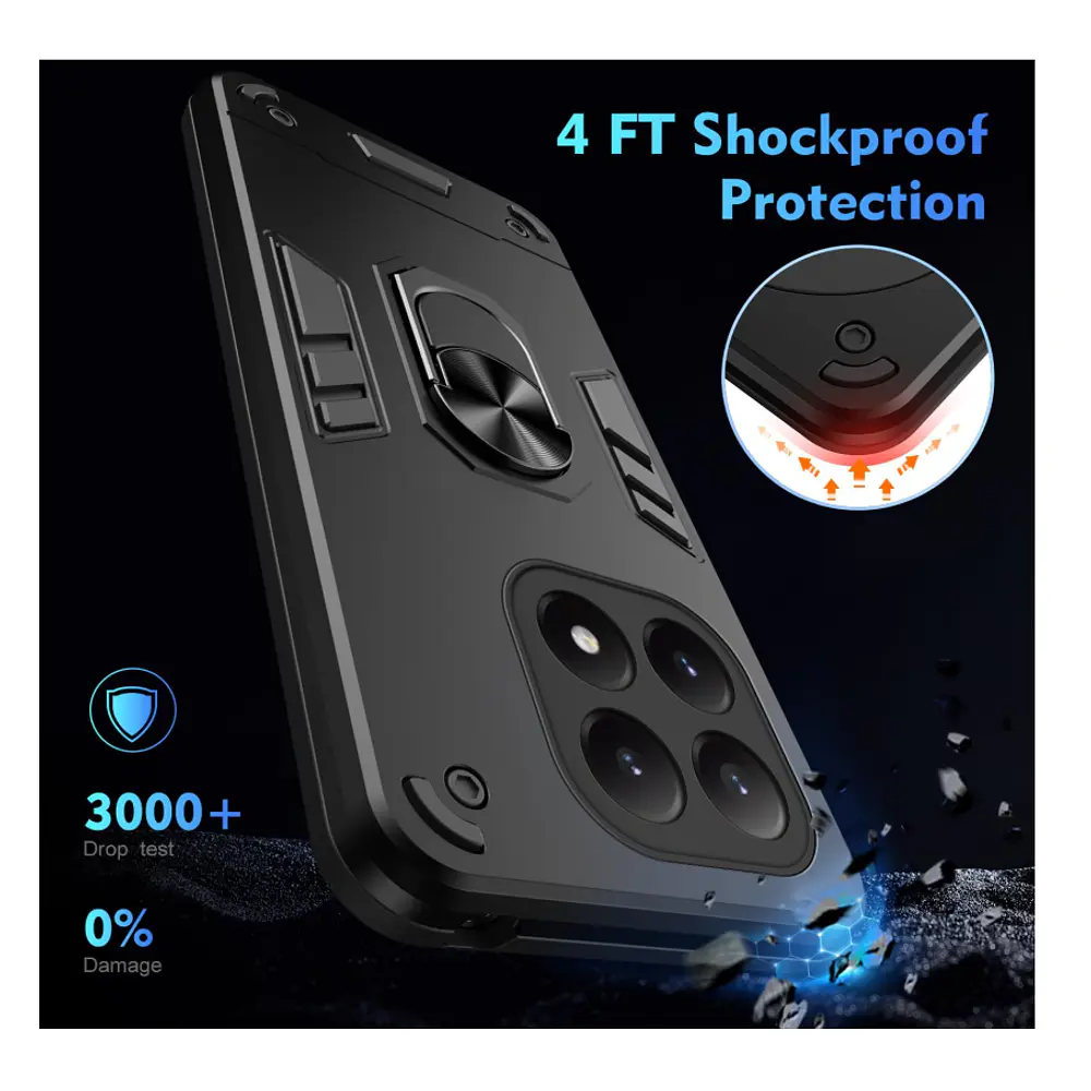 Carcasa Para Honor Magic7 Lite Anti Golpes Anillo Negro