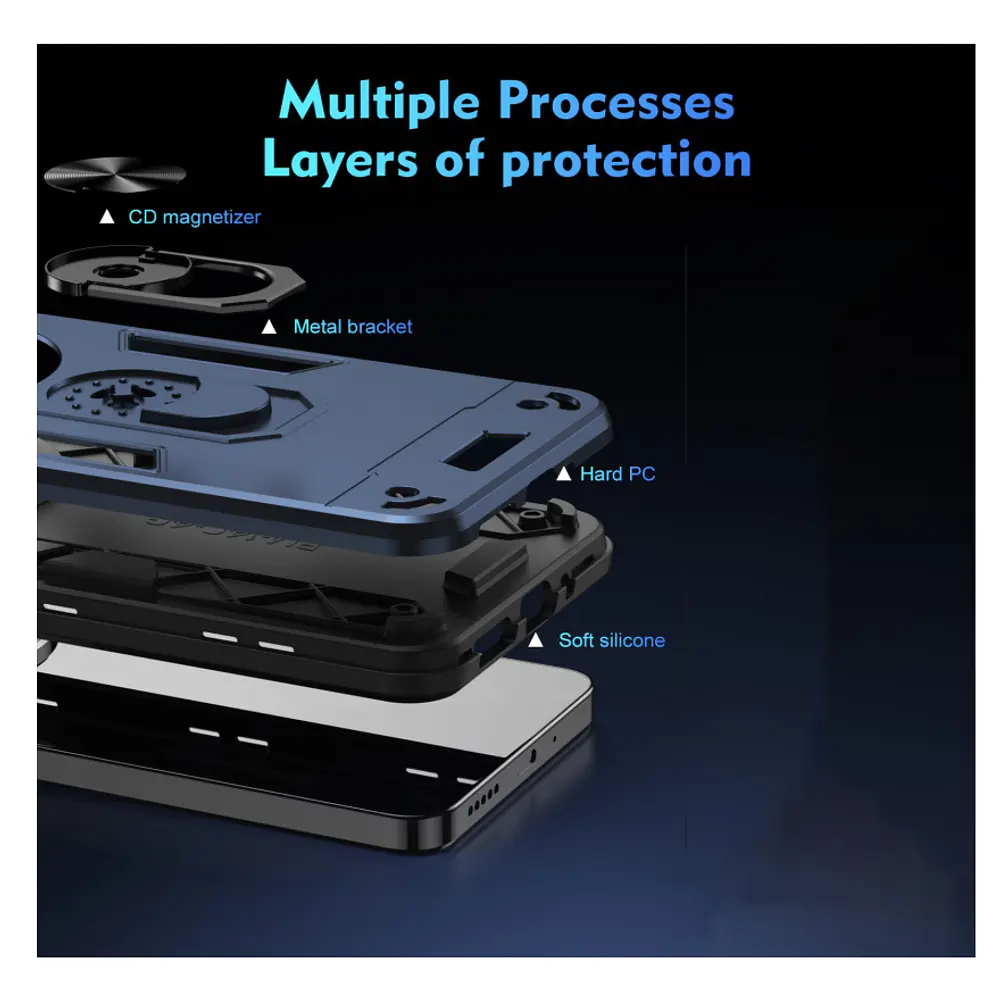 Carcasa Para Honor Magic7 Lite Anti Golpes Anillo Azul