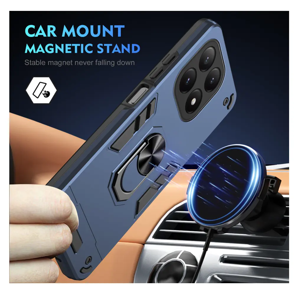 Carcasa Para Honor Magic7 Lite Anti Golpes Anillo Azul