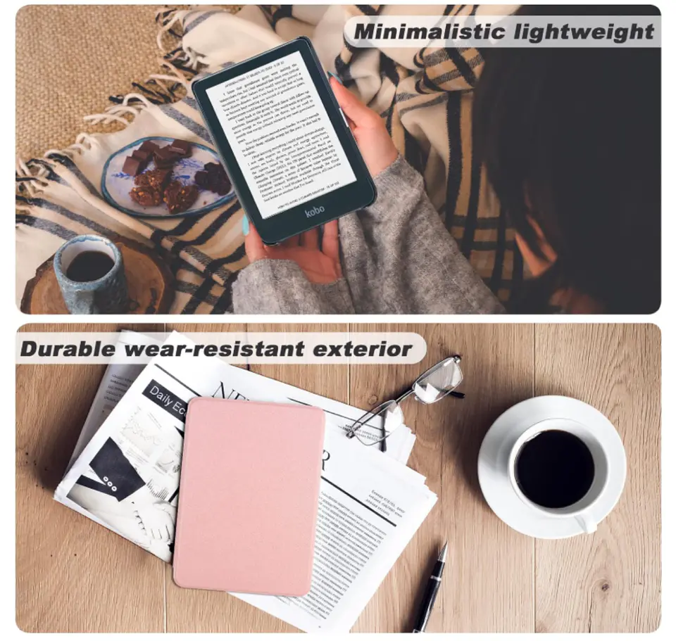 Funda Carcasa Para Kobo Clara 2024 6 Pulgada Premium Rosado 3