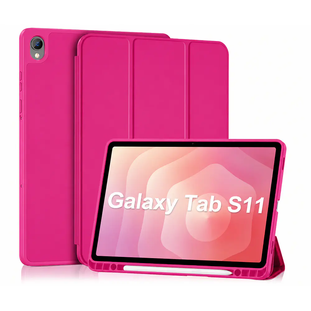 Carcasa Smart Cover Ranura Para Tablet Samsung S11 11 Fucsia