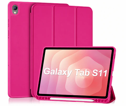 Carcasa Smart Cover Ranura Para Tablet Samsung S11 11 Fucsia