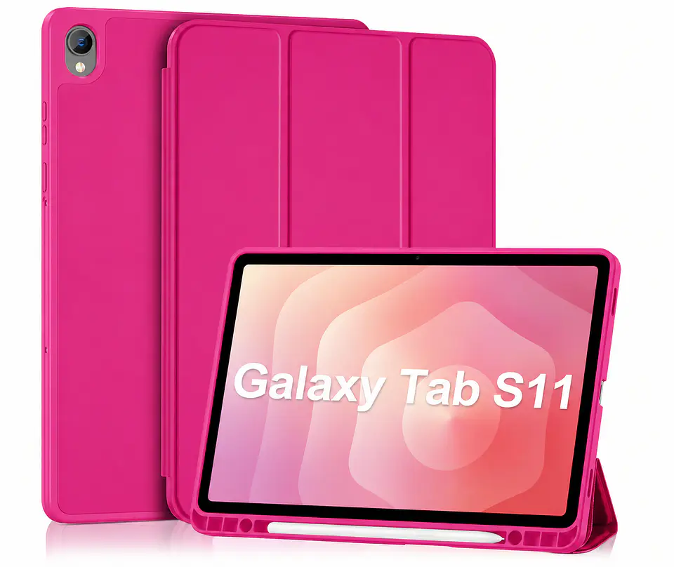 Carcasa Smart Cover Ranura Para Tablet Samsung S11 11 Fucsia 1
