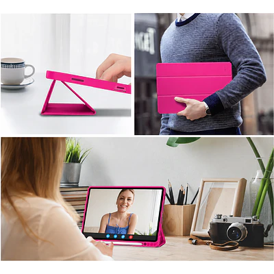 Carcasa Smart Cover Ranura Para Tablet Samsung S11 11 Fucsia