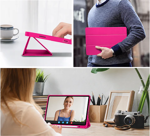 Carcasa Smart Cover Ranura Para Tablet Samsung S11 11 Fucsia