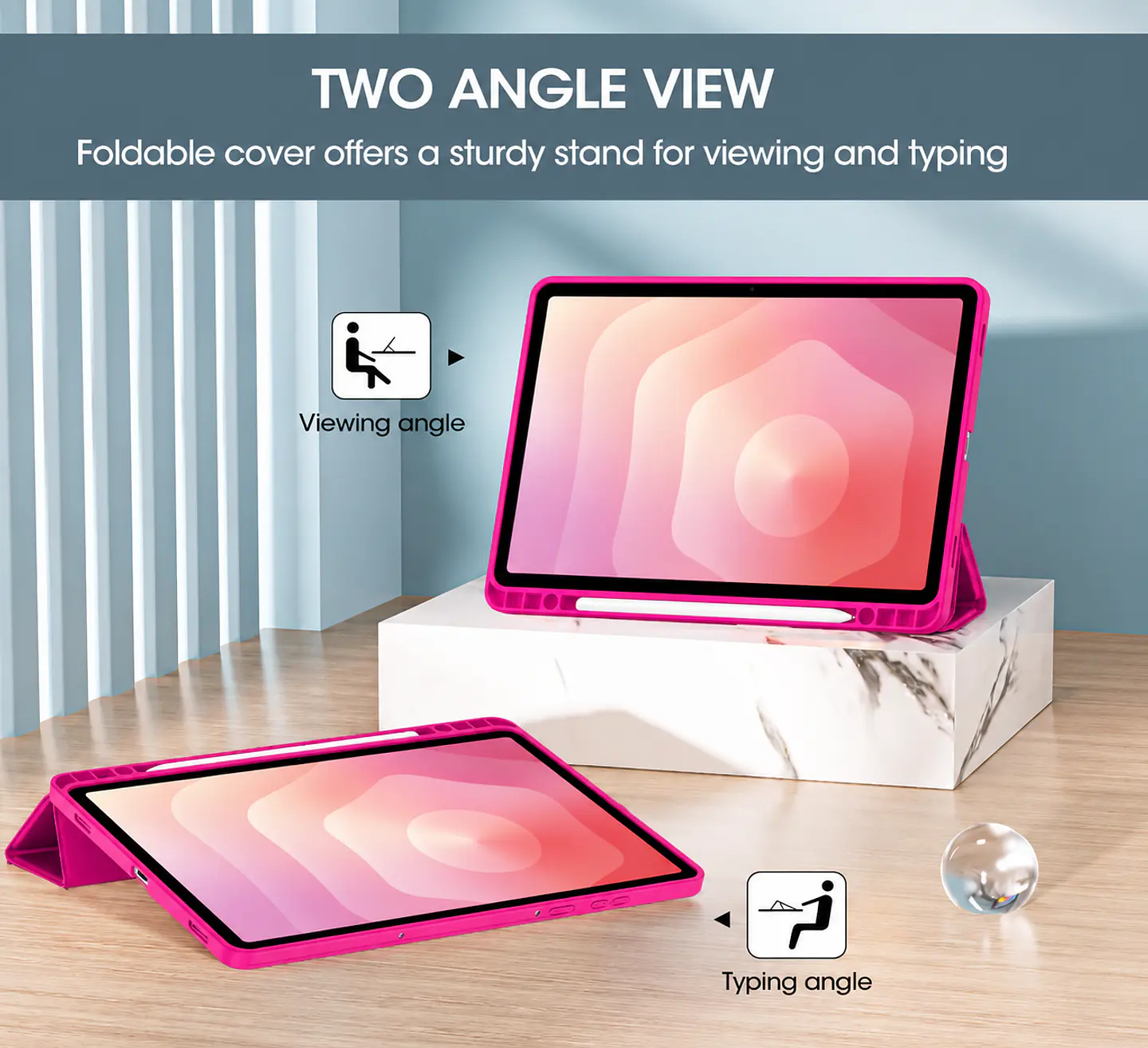 Carcasa Smart Cover Ranura Para Tablet Samsung S11 11 Fucsia 3
