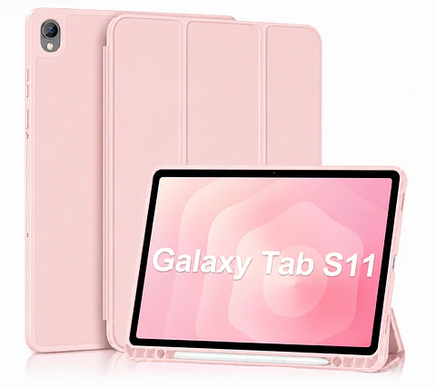 Carcasa Smart Cover Ranura Para Tablet Samsung S11 11 Rosado