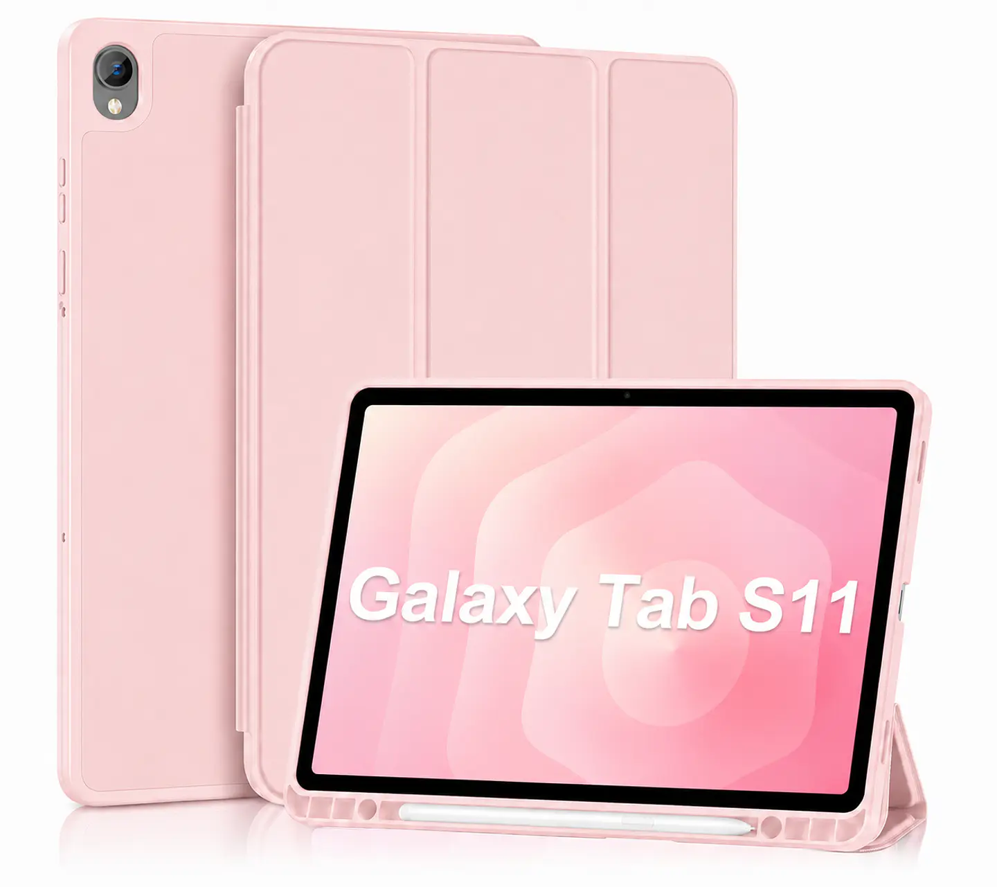 Carcasa Smart Cover Ranura Para Tablet Samsung S11 11 Rosado 1