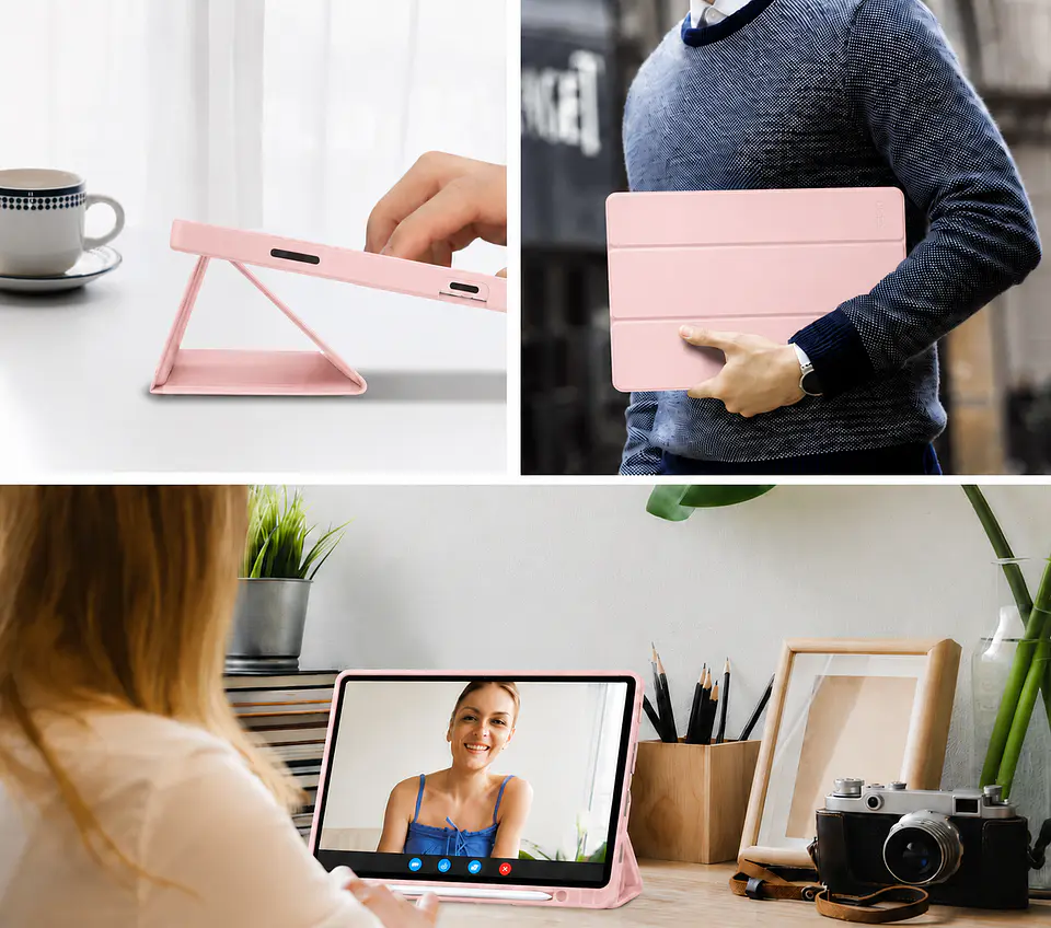 Carcasa Smart Cover Ranura Para Tablet Samsung S11 11 Rosado 5