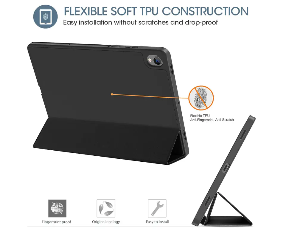 Carcasa Smart Cover Ranura Para Tablet Samsung S11 11 Negro 7