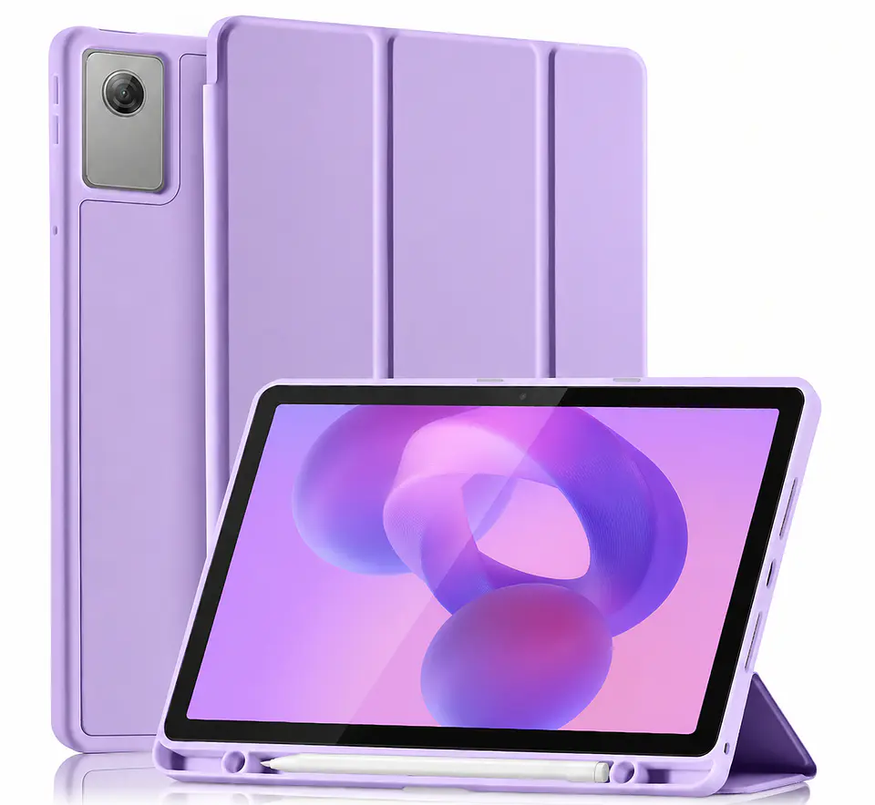 Carcasa Smart Cover Ranura Para Tablet Lenovo M11 Lila 1