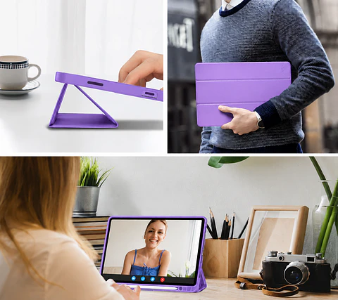 Carcasa Smart Cover Ranura Para Tablet Lenovo M11 Lila