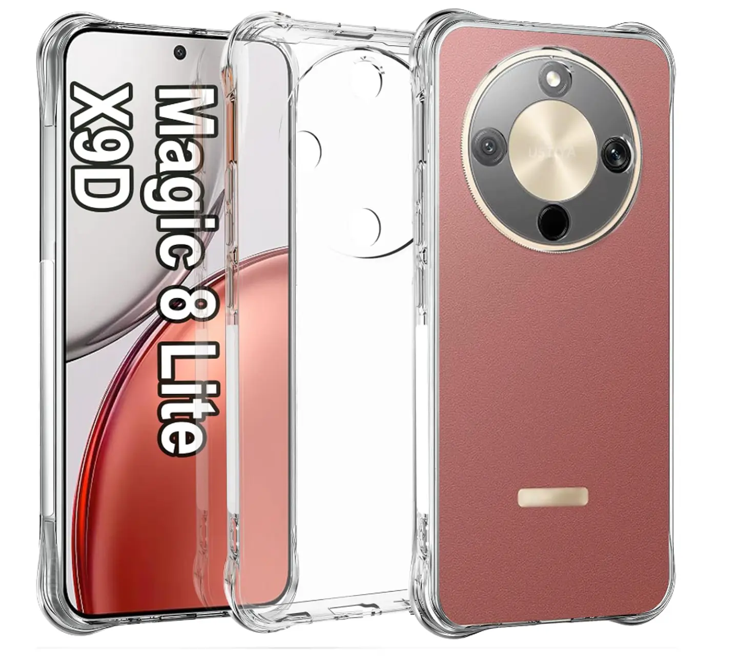 Carcasa Para Honor Magic8 Lite Transparente Reforzada 1