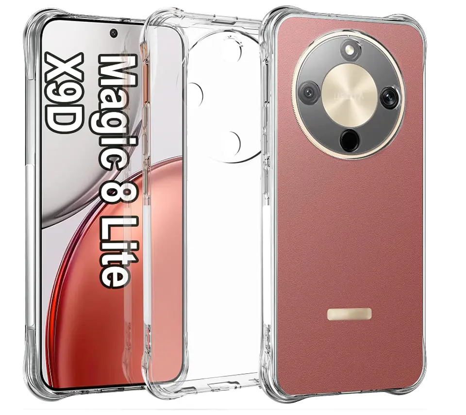 Carcasa Para Honor Magic8 Lite Transparente Reforzada 1