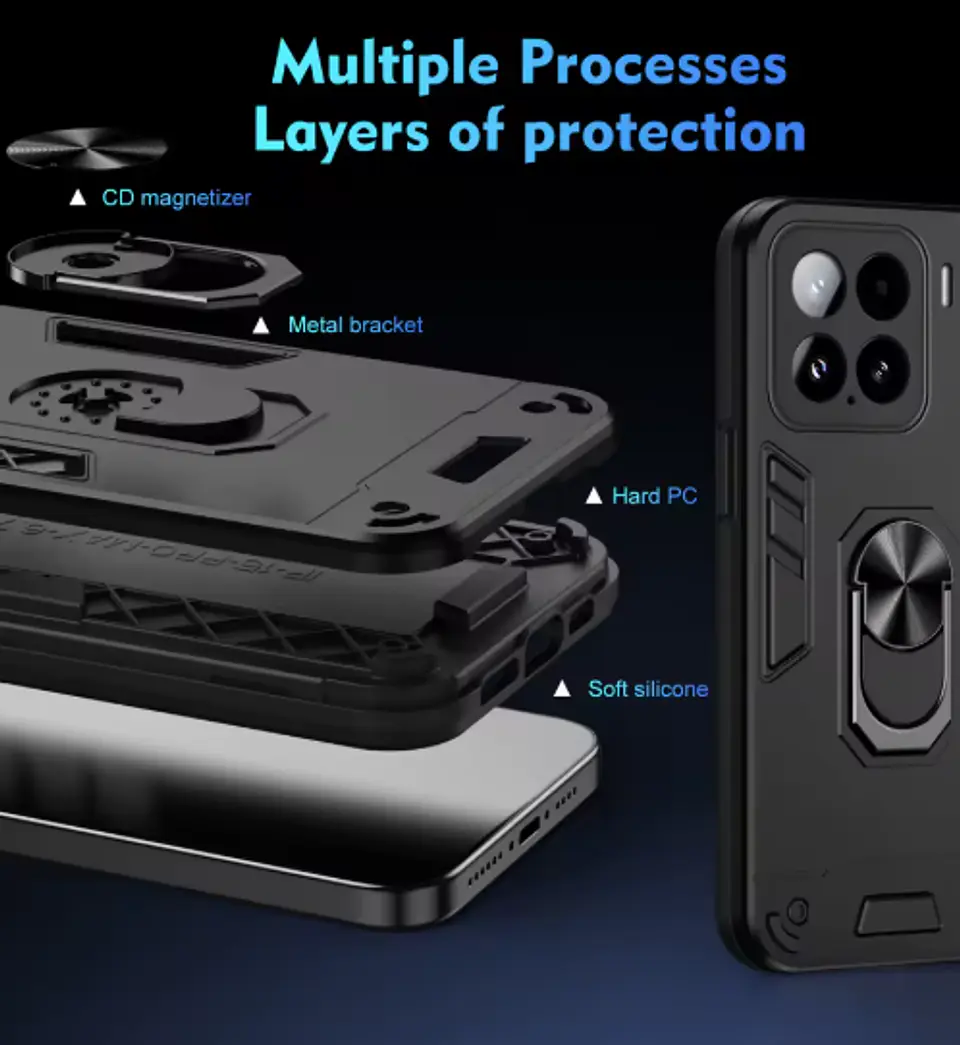 Carcasa Para Xiaomi 17T Pro 5g Anti Golpes Anillo Negro 2