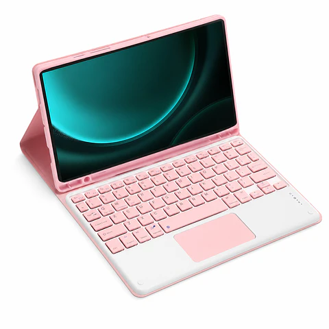 Funda Con Teclado Rosado Para iPad A16 11th Gene Español