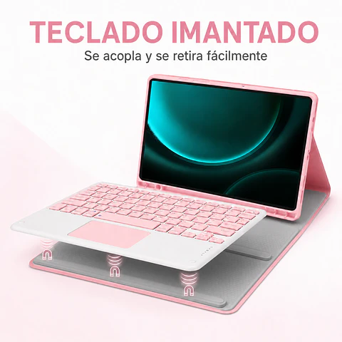 Funda Con Teclado Rosado Para Samsung S10 Lite Español