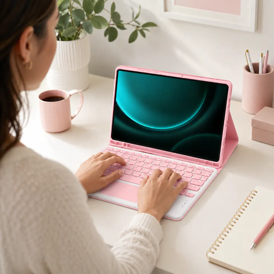 Funda Con Teclado Rosado Para iPad Air 6 11 2024 M2 Español 4