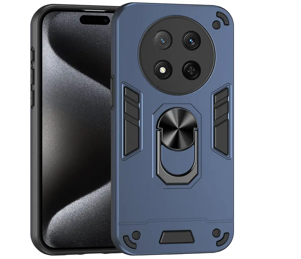 Carcasa Para Honor Magic8 Lite Anti Golpes Anillo Azul 1