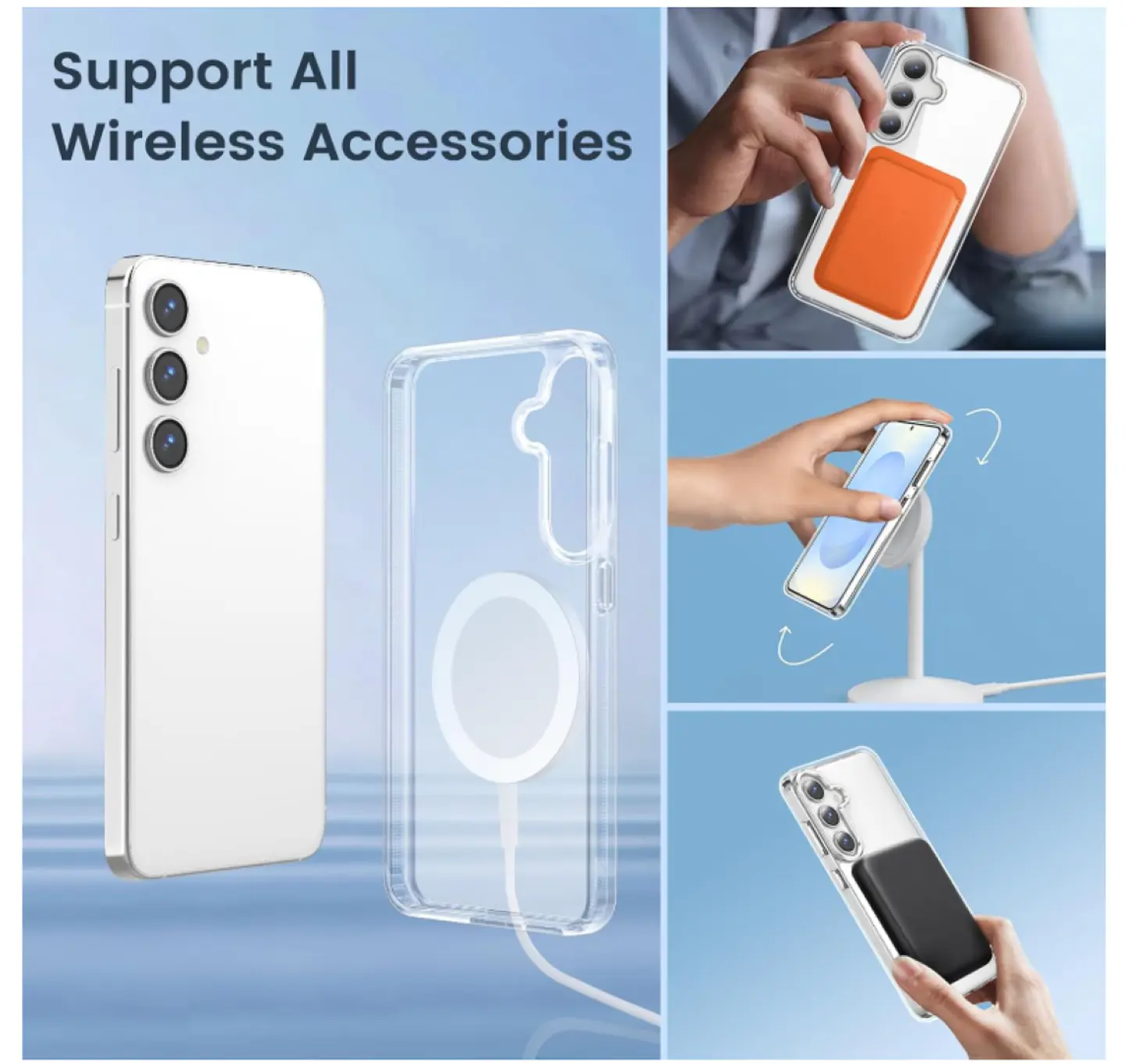 Carcasa Para Samsung S25 Fe Transparente MagSafe 2