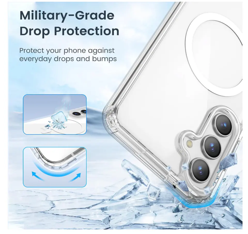Carcasa Para Samsung S25 Fe Transparente MagSafe 5