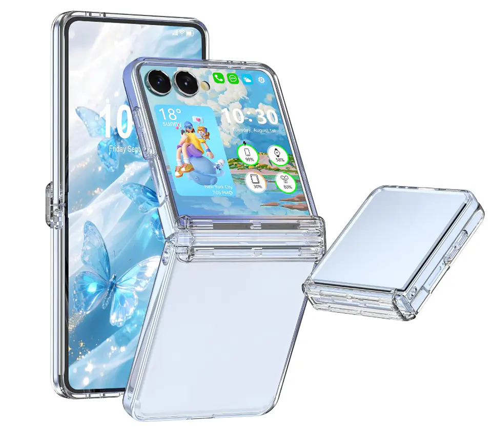 Carcasa Para Samsung Z Flip 8 Transparente Con Bisagra 1