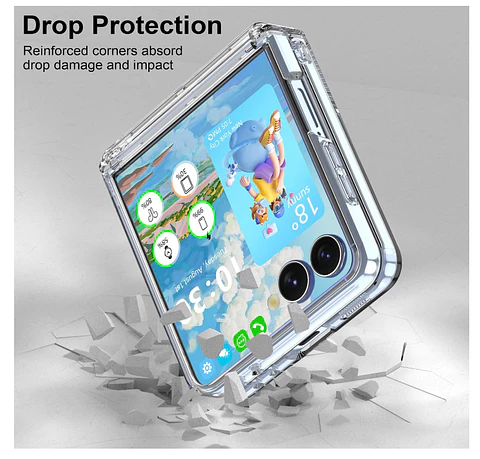 Carcasa Para Samsung Z Flip 8 Transparente Con Bisagra