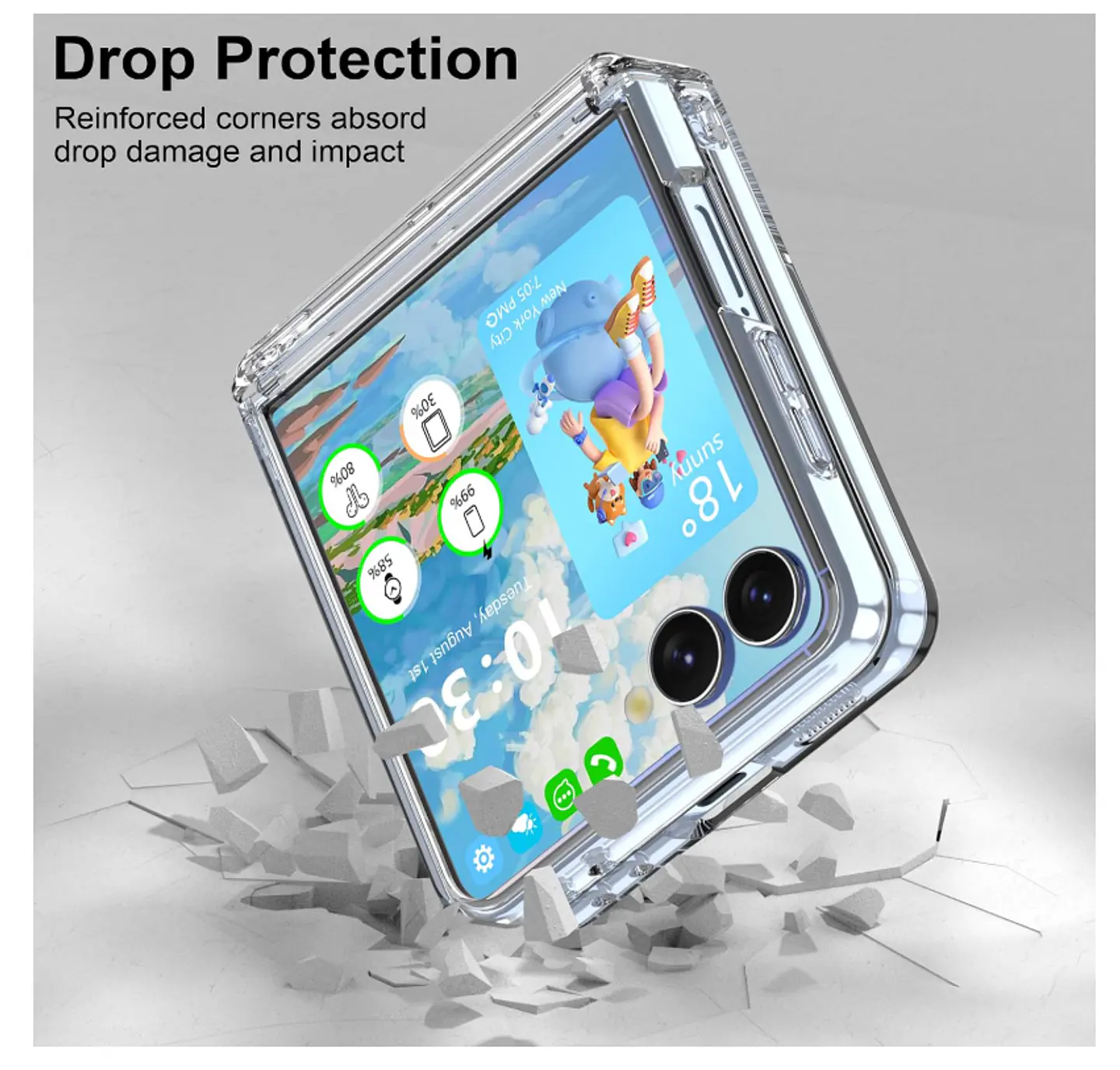 Carcasa Para Samsung Z Flip 8 Transparente Con Bisagra 2