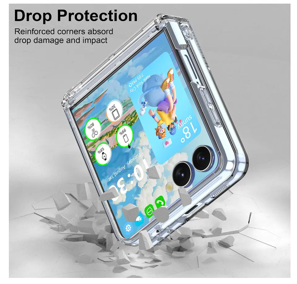 Carcasa Para Samsung Z Flip 8 Transparente Con Bisagra 2