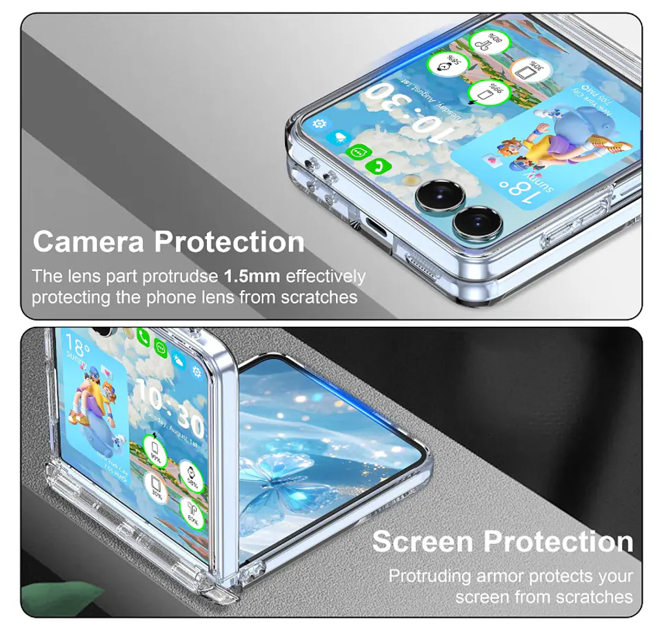 Carcasa Para Samsung Z Flip 8 Transparente Con Bisagra 3