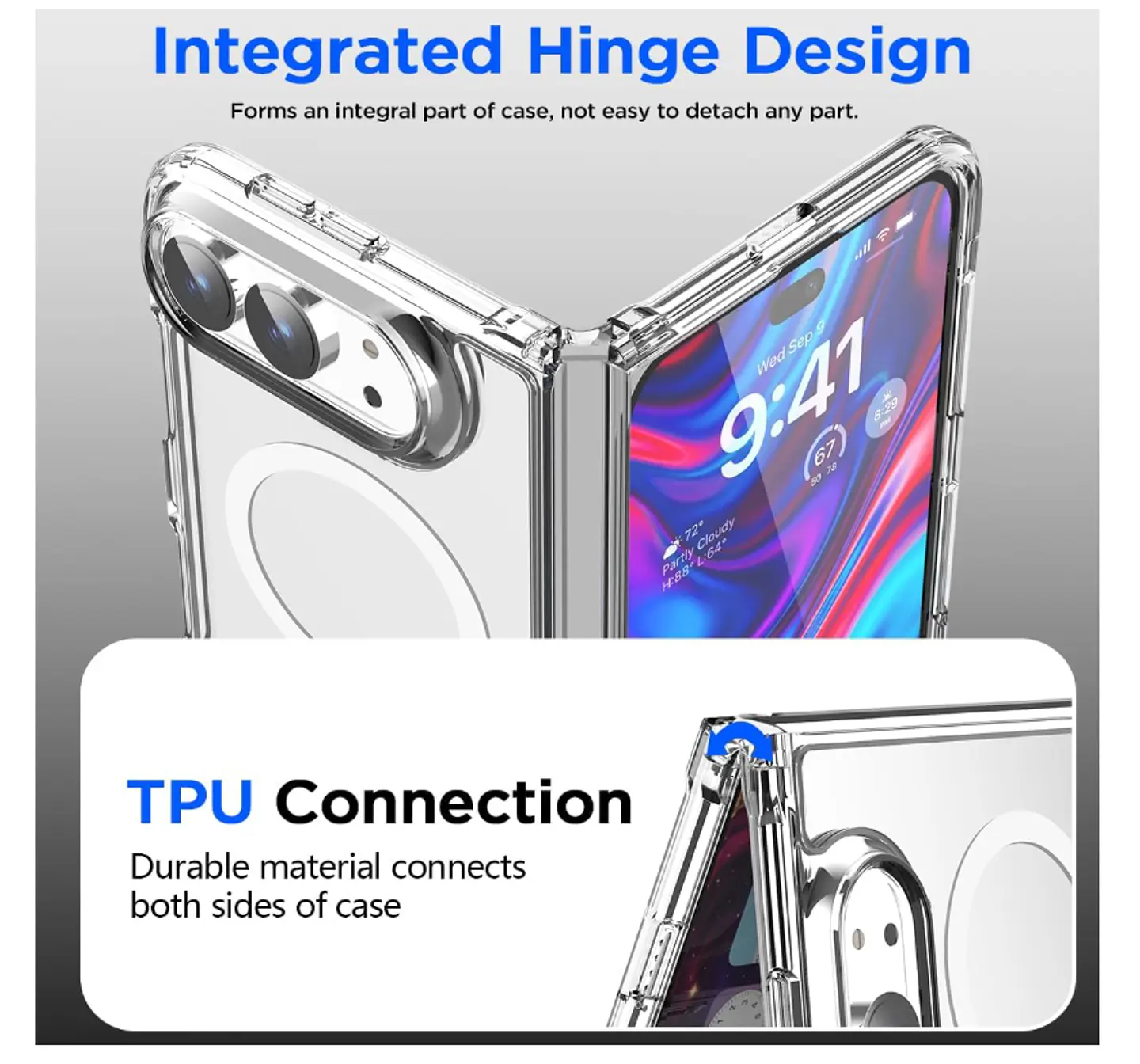 Carcasa Para iPhone 18 Fold Transparente MagSafe 5