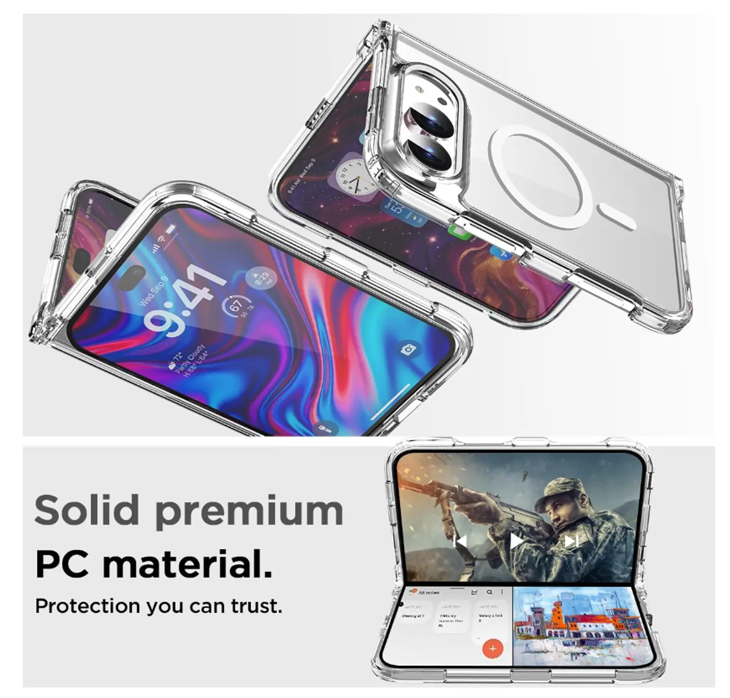 Carcasa Para iPhone 18 Fold Transparente MagSafe 7