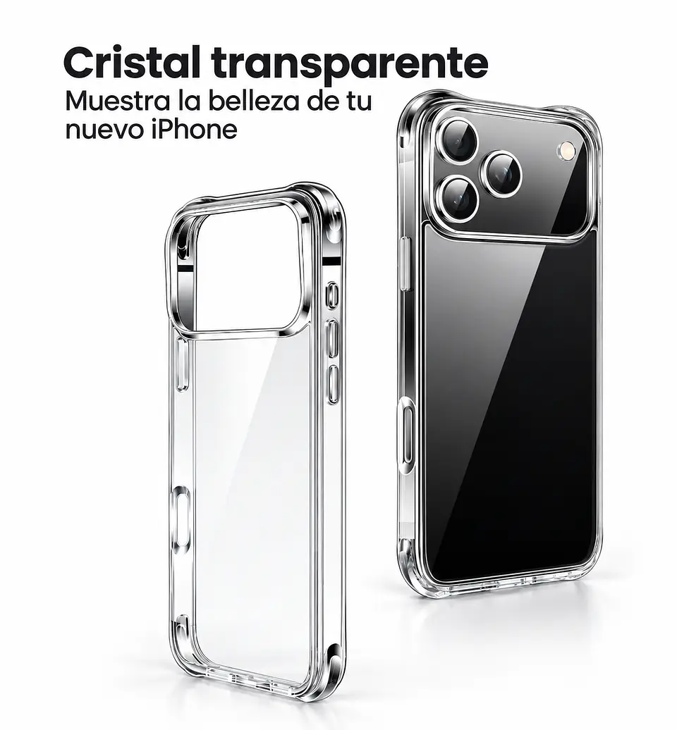 Carcasa Para iPhone 18 Pro Transparente Reforzada 2