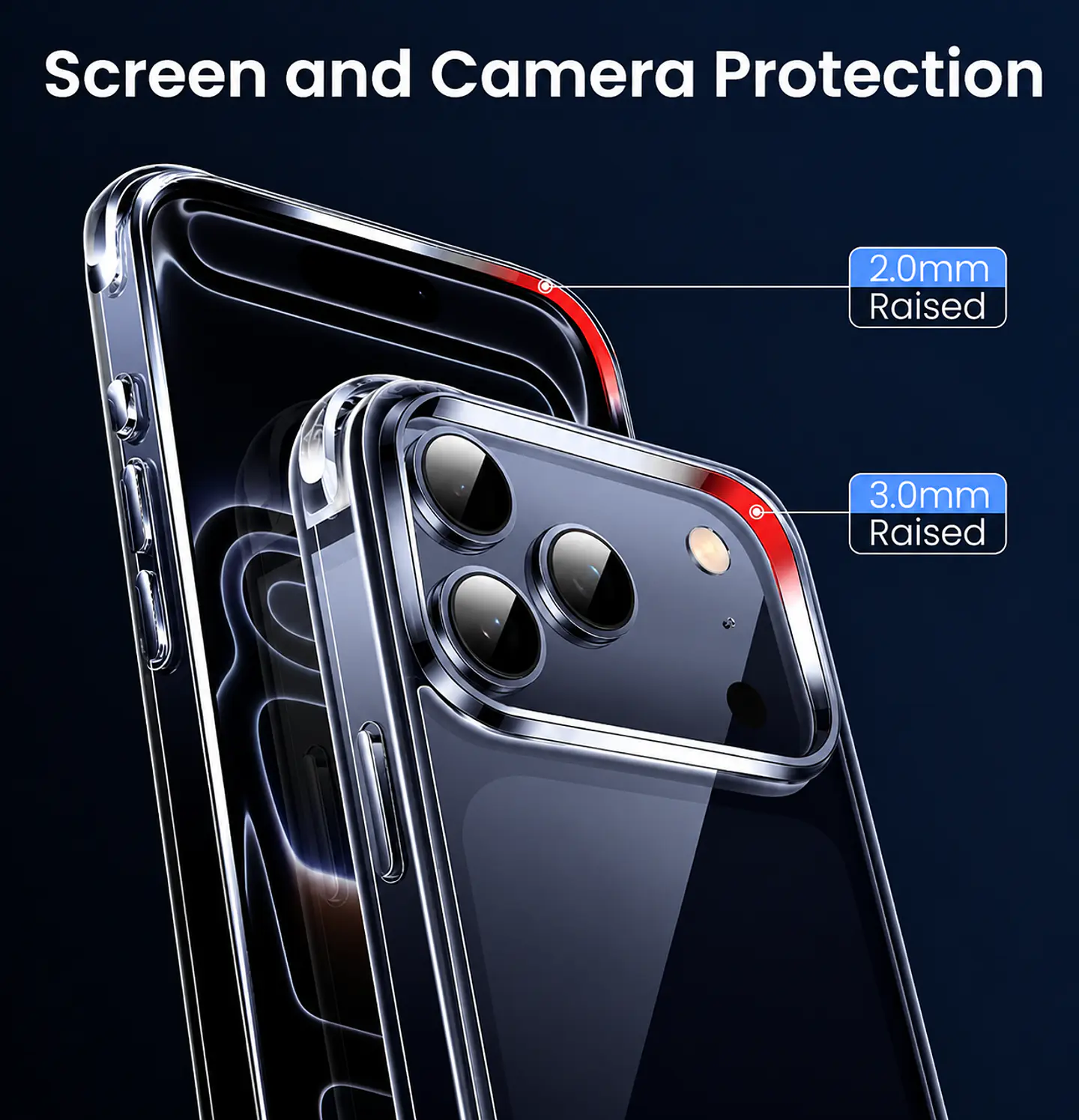 Carcasa Para iPhone 18 Pro Transparente Reforzada 8