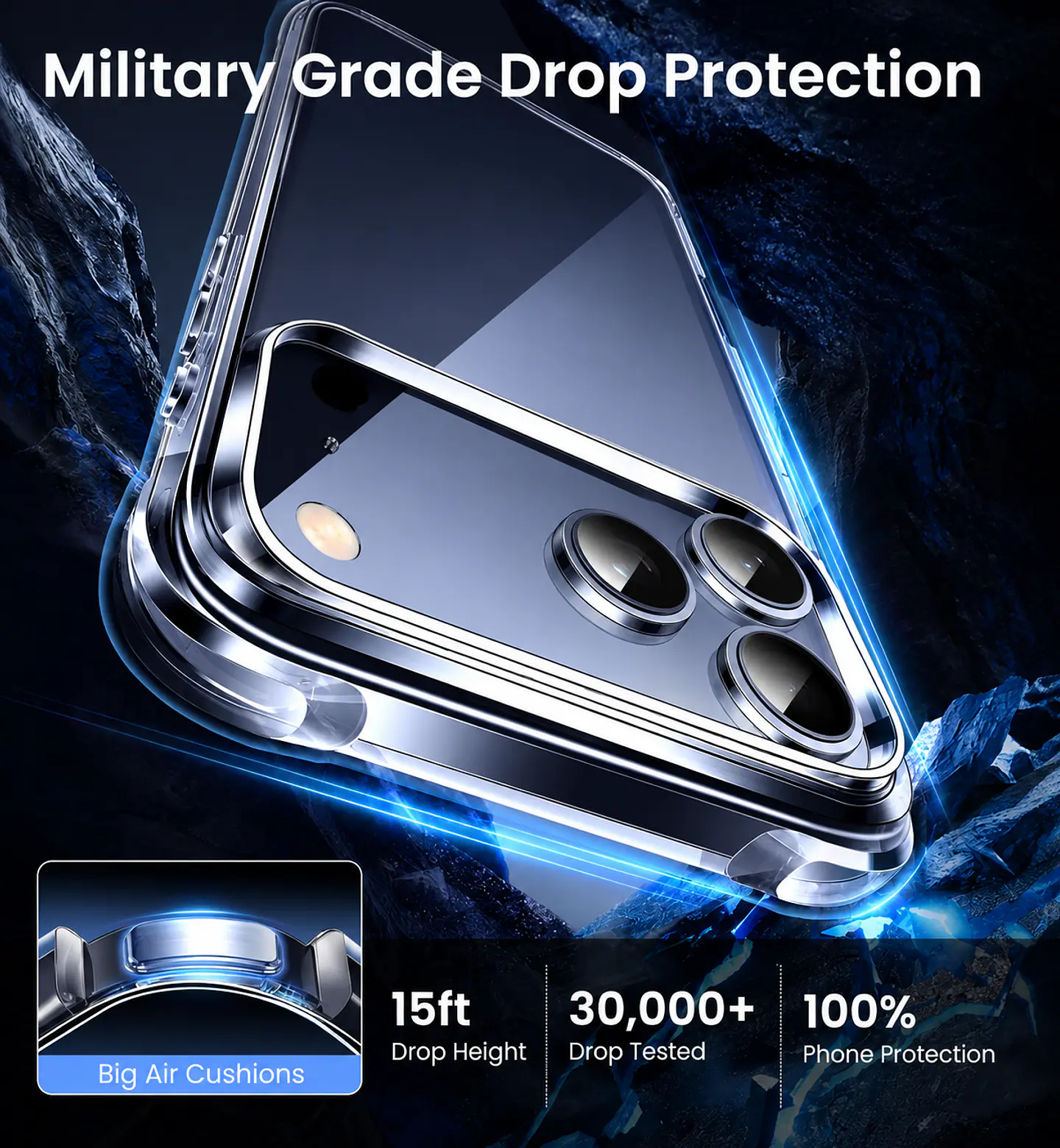 Carcasa Para iPhone 18 Pro Max Transparente Reforzada 3