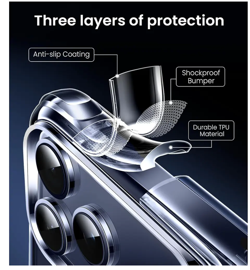 Carcasa Para iPhone 18 Pro Max Transparente Reforzada 4