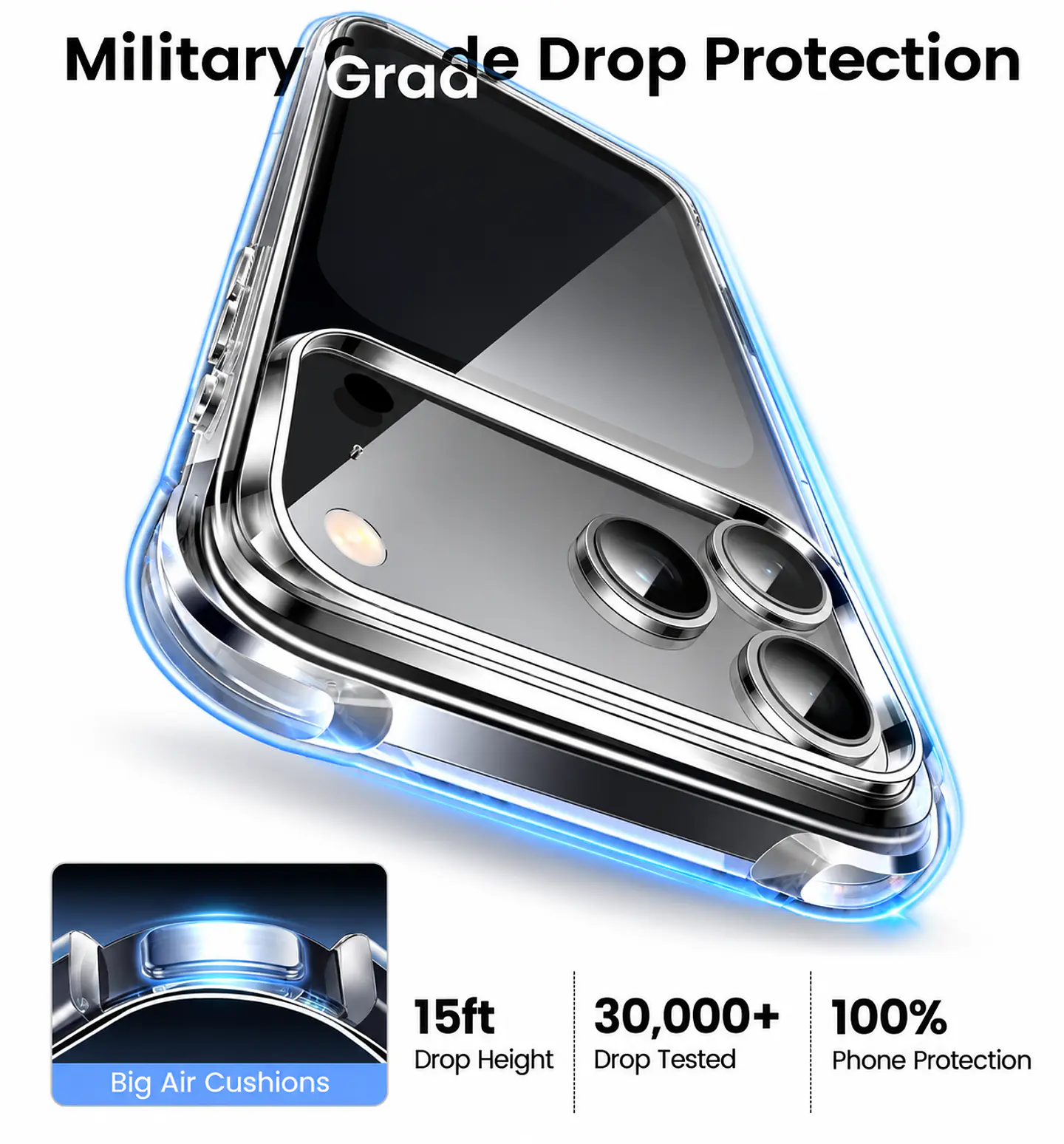 Carcasa Para iPhone 18 Pro Max Transparente Reforzada 6