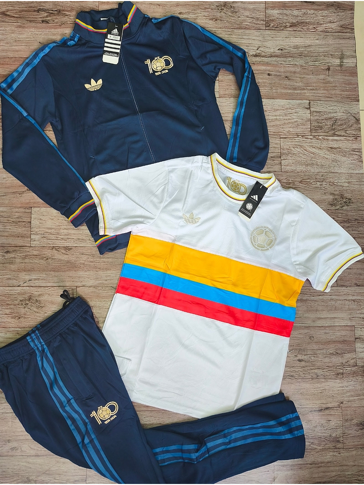 CONJUNTO DE PRESENTACION SELECCION COLOMBIA 100 AÑOS 3 PIEZAS 1