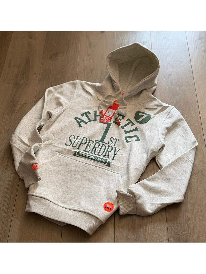 BUZO SUPERDRY ATHLETIC GRIS Y VERDE 1