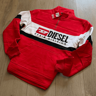BUZO SIN CAPOTA DIESEL ROJO Y BLANCO