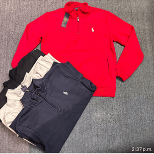 BUZO SIN CAPOTA POLO RL EN DISTINTOS COLORES 