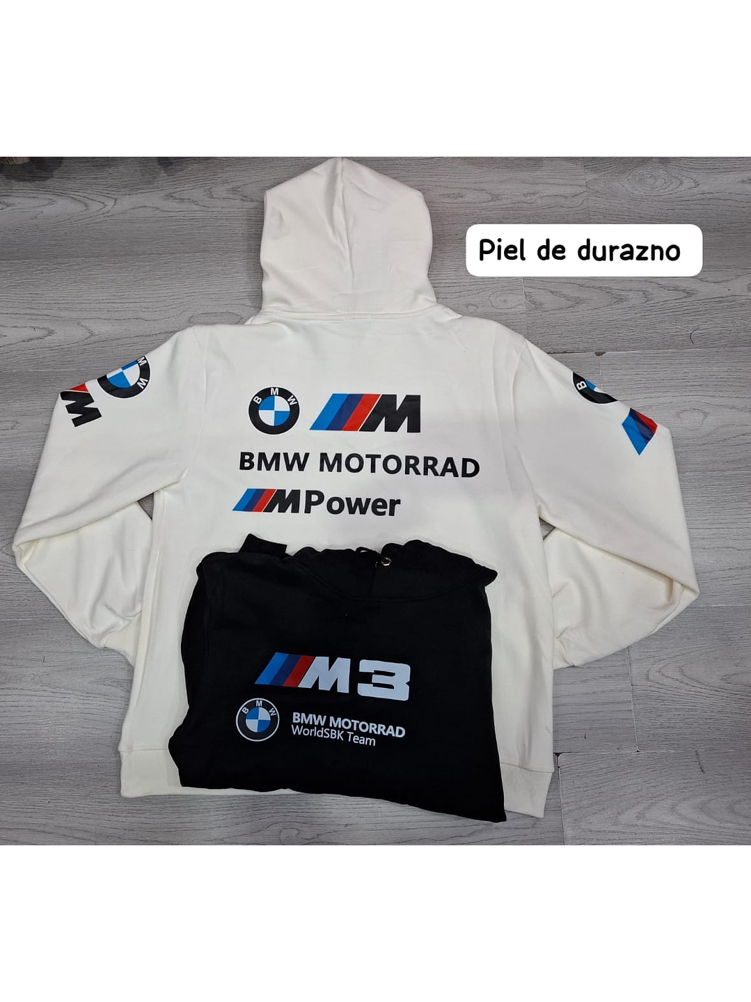 BUZO ESCUDERIAS PIEL DE DURAZNO NEGRO Y BLANCO  2