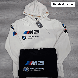 BUZO ESCUDERIAS PIEL DE DURAZNO NEGRO Y BLANCO 