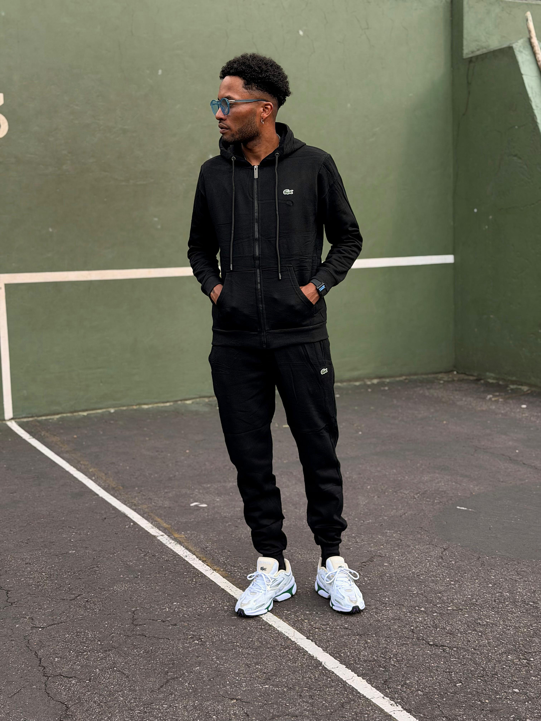 SUDADERA LACOSTE NEGRO 1