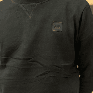 SUDADERA HUGO BOSS NEGRA CON LOGO NEGRO