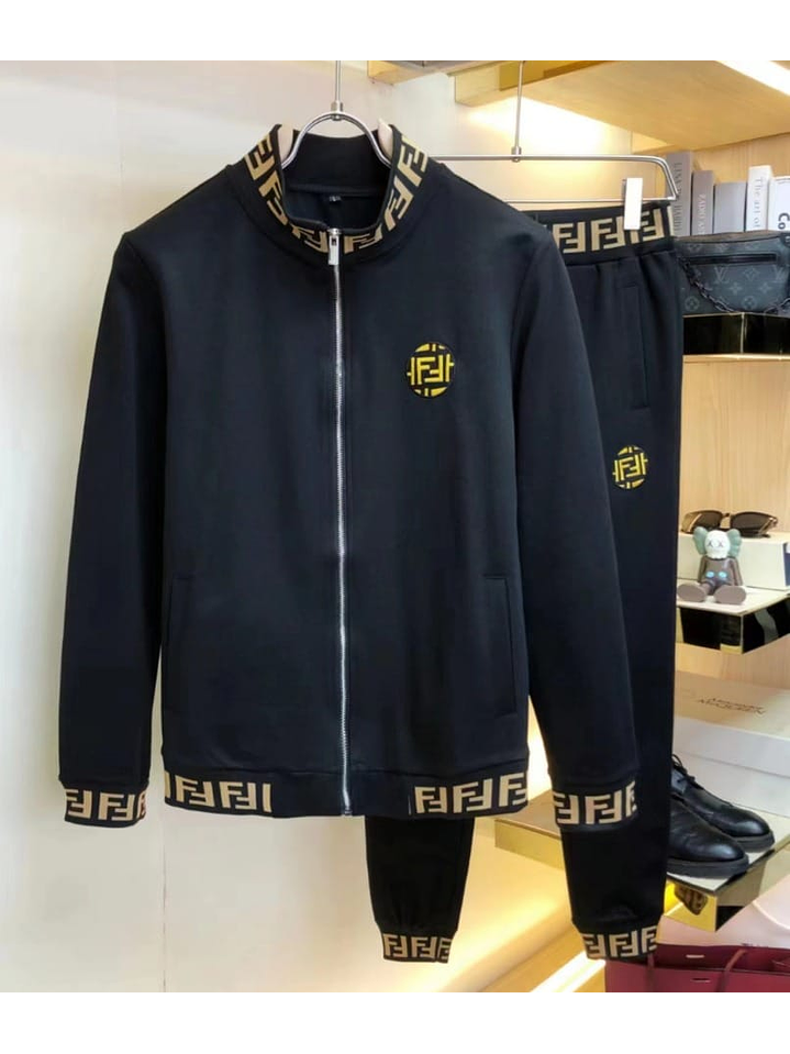 SUDADERA FENDI NEGRA CON DETALLES AMARILLOS 1